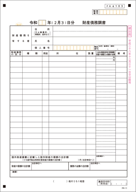 財産債務調書