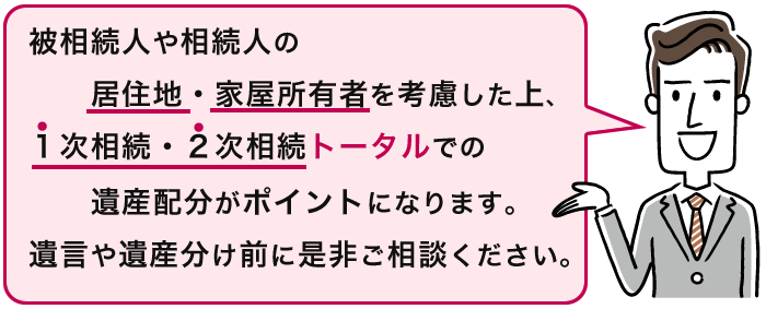 １次相続・２次相続トータルでの遺産配分がポイント